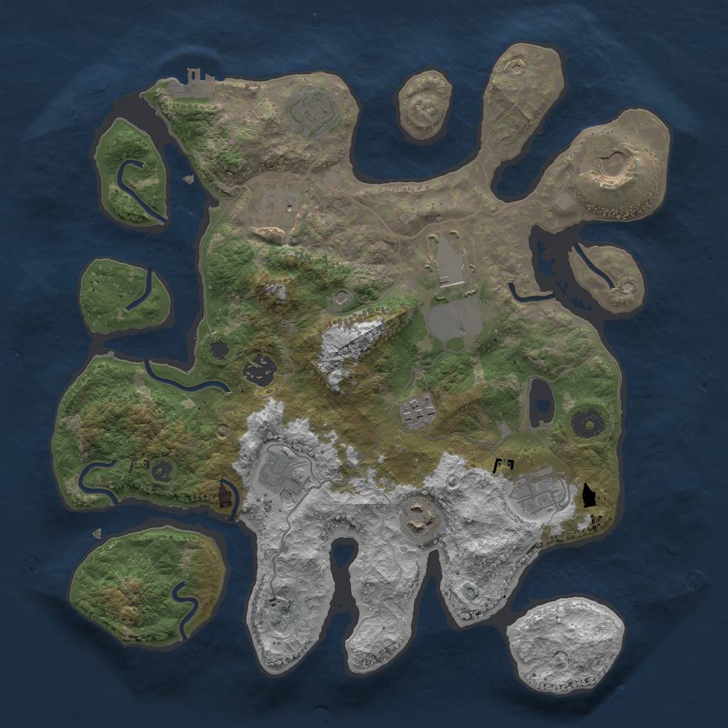 Rust Map: Procedural Map, Size: 3500, Seed: 20101026, 13 Monuments