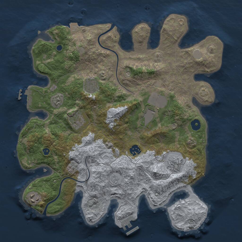 Rust Map: Procedural Map, Size: 3500, Seed: 20101026, 13 Monuments