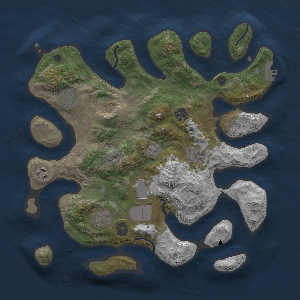 Rust Map: Procedural Map, Size: 3500, Seed: 949477310, 12 Monuments