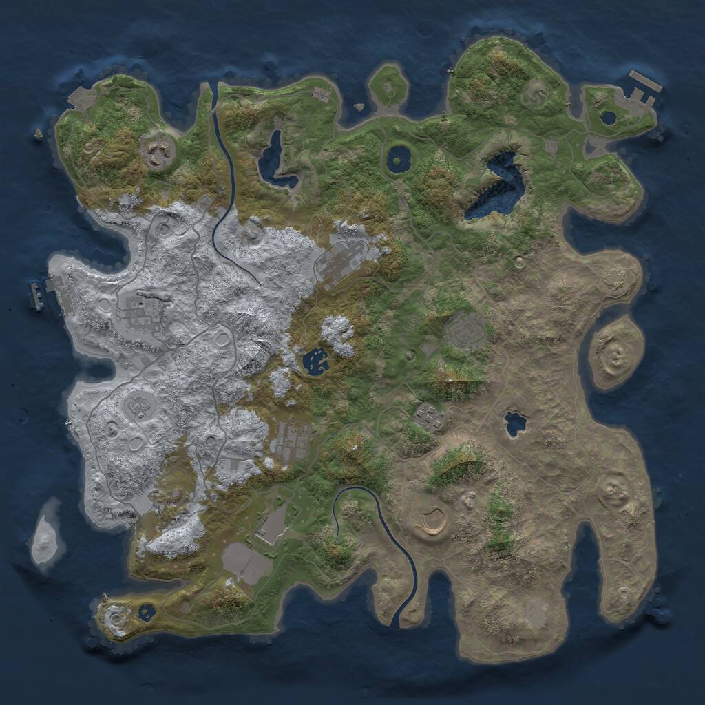 Rust Map: Procedural Map, Size: 4000, Seed: 1891561654, 16 Monuments