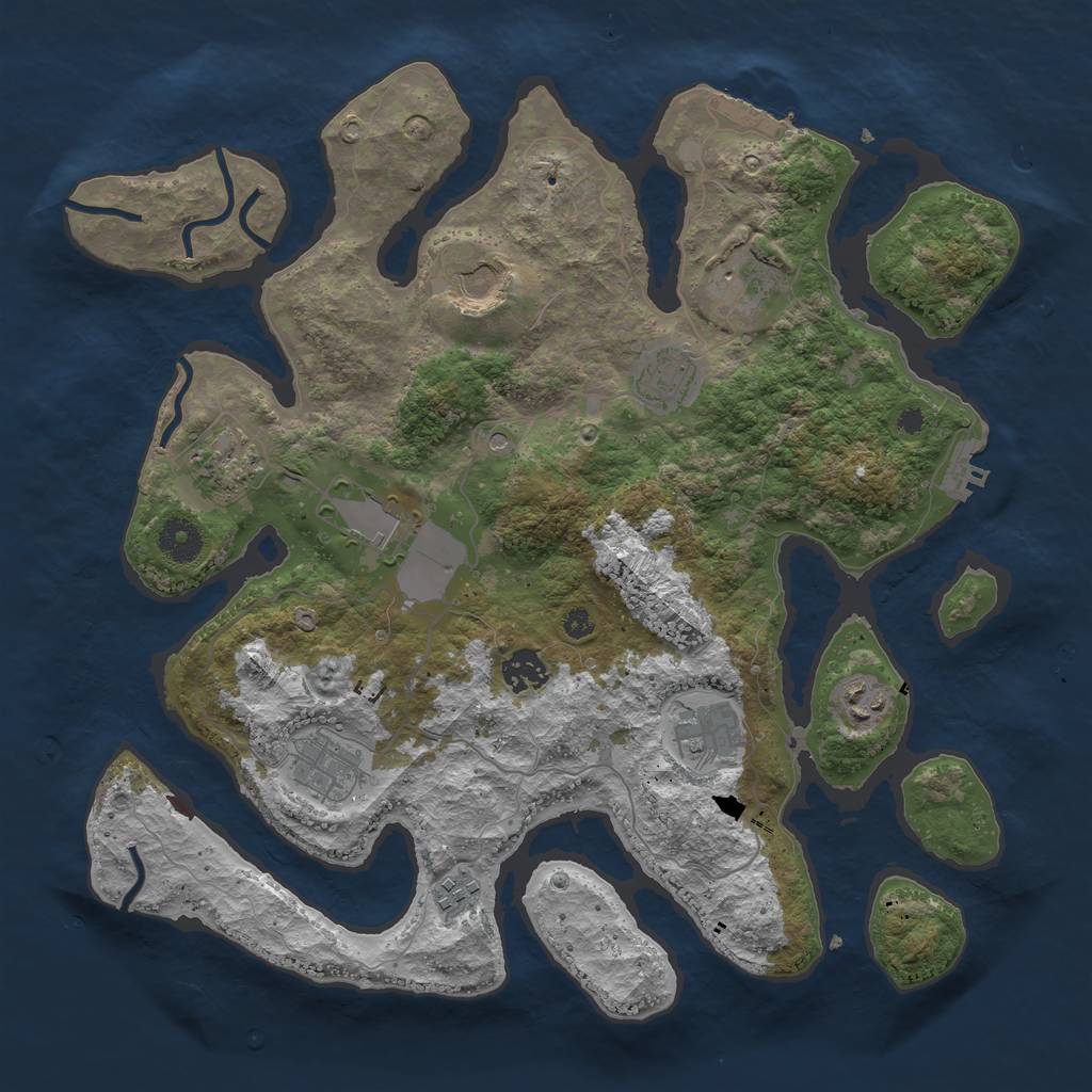Rust Map: Procedural Map, Size: 3750, Seed: 831248795, 15 Monuments