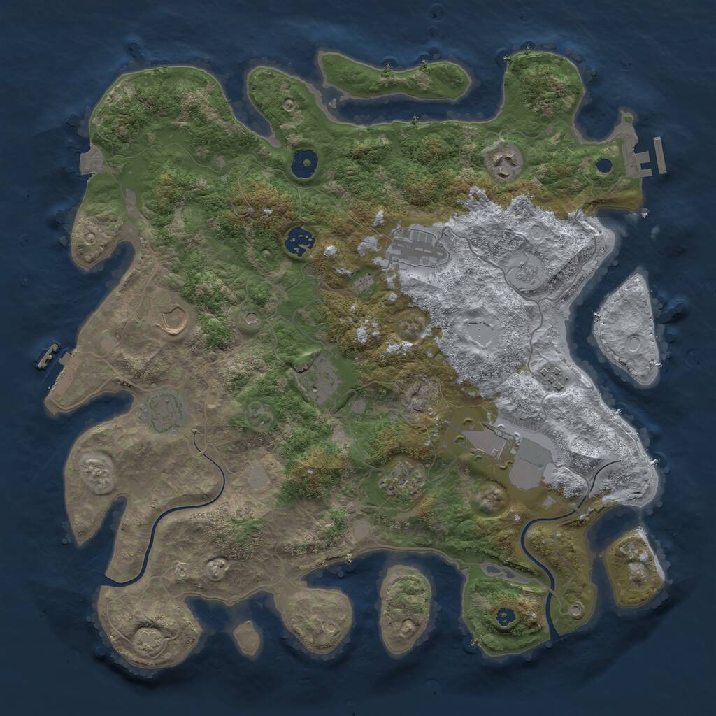 Rust Map: Procedural Map, Size: 3875, Seed: 304146391, 15 Monuments