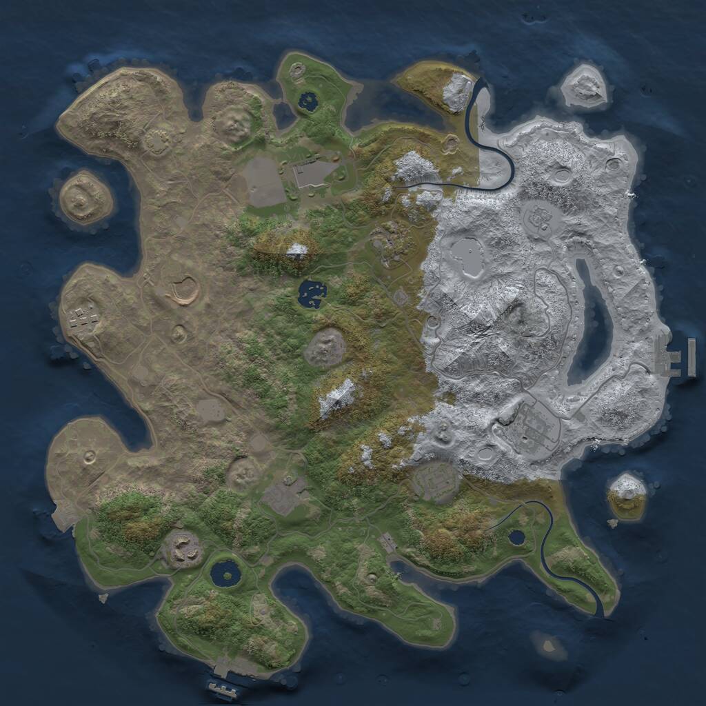 Rust Map: Procedural Map, Size: 3700, Seed: 544067031, 15 Monuments