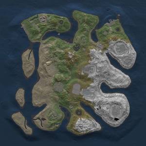 Thumbnail Rust Map: Procedural Map, Size: 3500, Seed: 1639972878, 15 Monuments