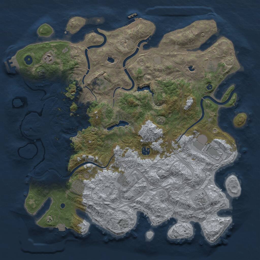 Rust Map: Procedural Map, Size: 4500, Seed: 11834, 15 Monuments