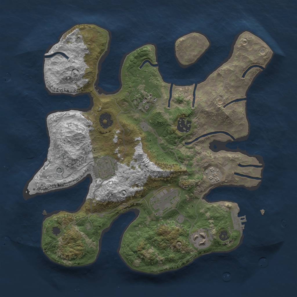 Rust Map: Procedural Map, Size: 3000, Seed: 1523447767, 10 Monuments