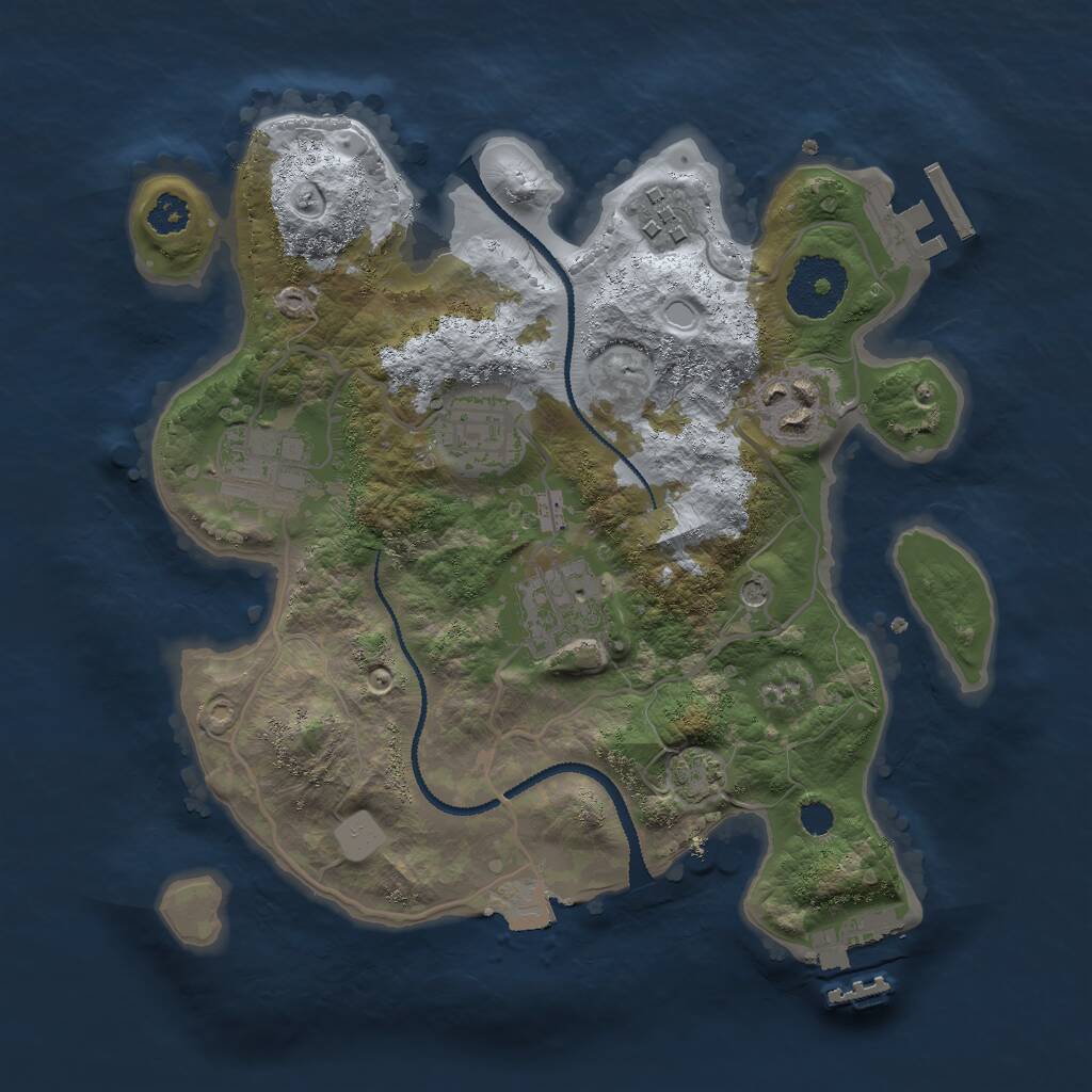 Rust Map: Procedural Map, Size: 2700, Seed: 3535331, 10 Monuments