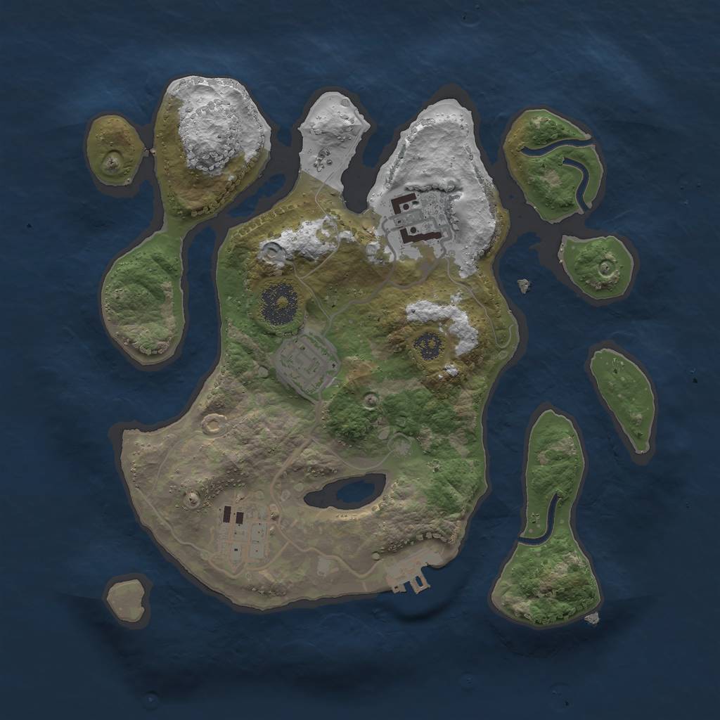 Rust Map: Procedural Map, Size: 2700, Seed: 3535331, 6 Monuments