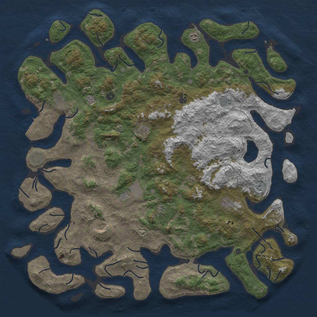 Rust Map: Procedural Map, Size: 5850, Seed: 1337, 15 Monuments