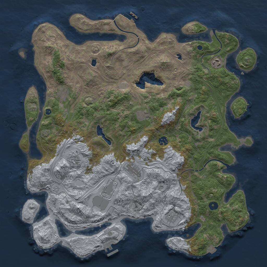 Rust Map: Procedural Map, Size: 4500, Seed: 850, 14 Monuments