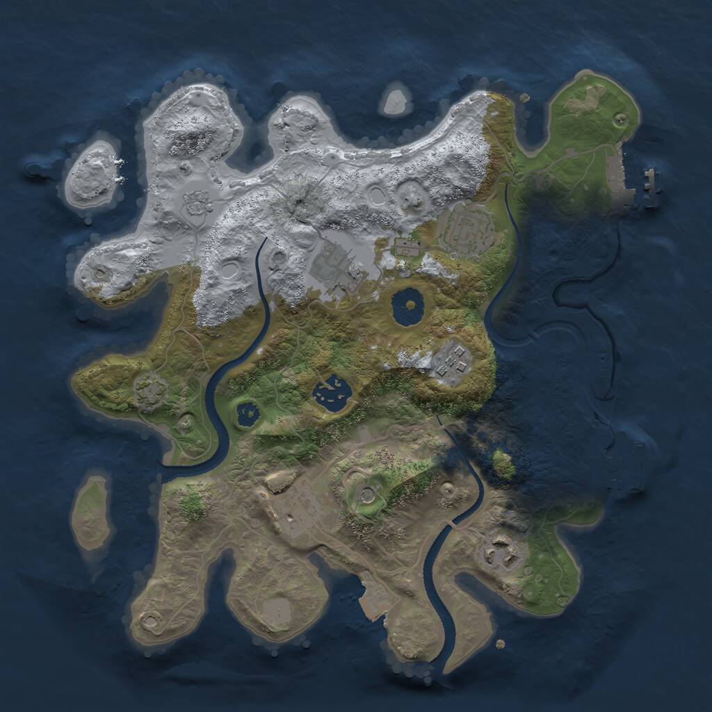 Rust Map: Procedural Map, Size: 3000, Seed: 1650237208, 12 Monuments