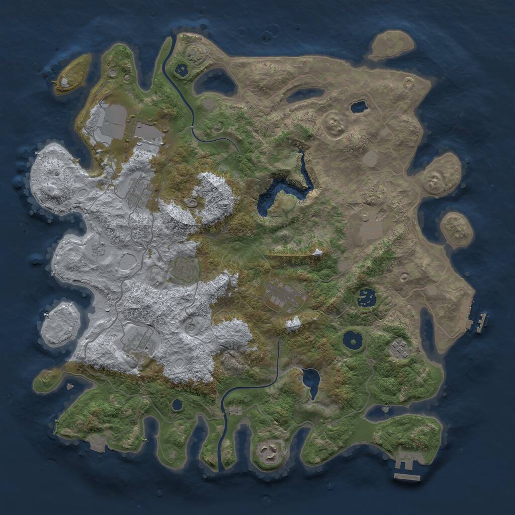 Rust Map: Procedural Map, Size: 4000, Seed: 947655, 15 Monuments