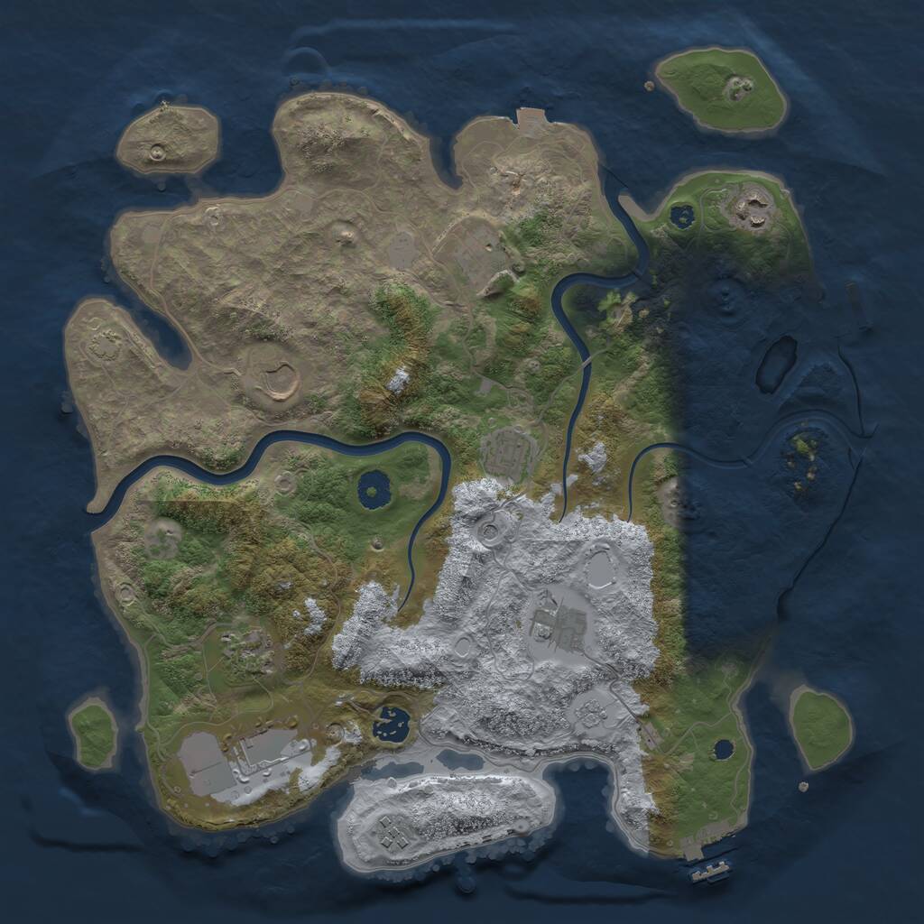 Rust Map: Procedural Map, Size: 3800, Seed: 956547415, 15 Monuments