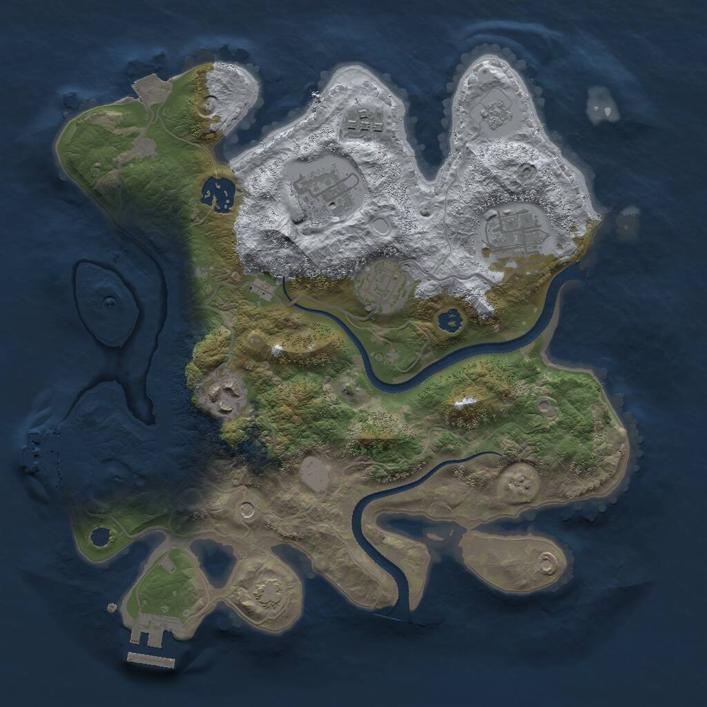 Rust Map: Procedural Map, Size: 3000, Seed: 1593922866, 12 Monuments