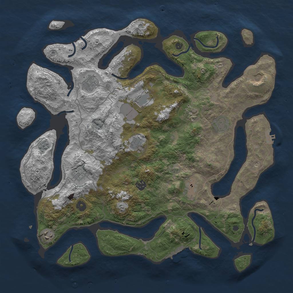 Rust Map: Procedural Map, Size: 4340, Seed: 521691468, 16 Monuments