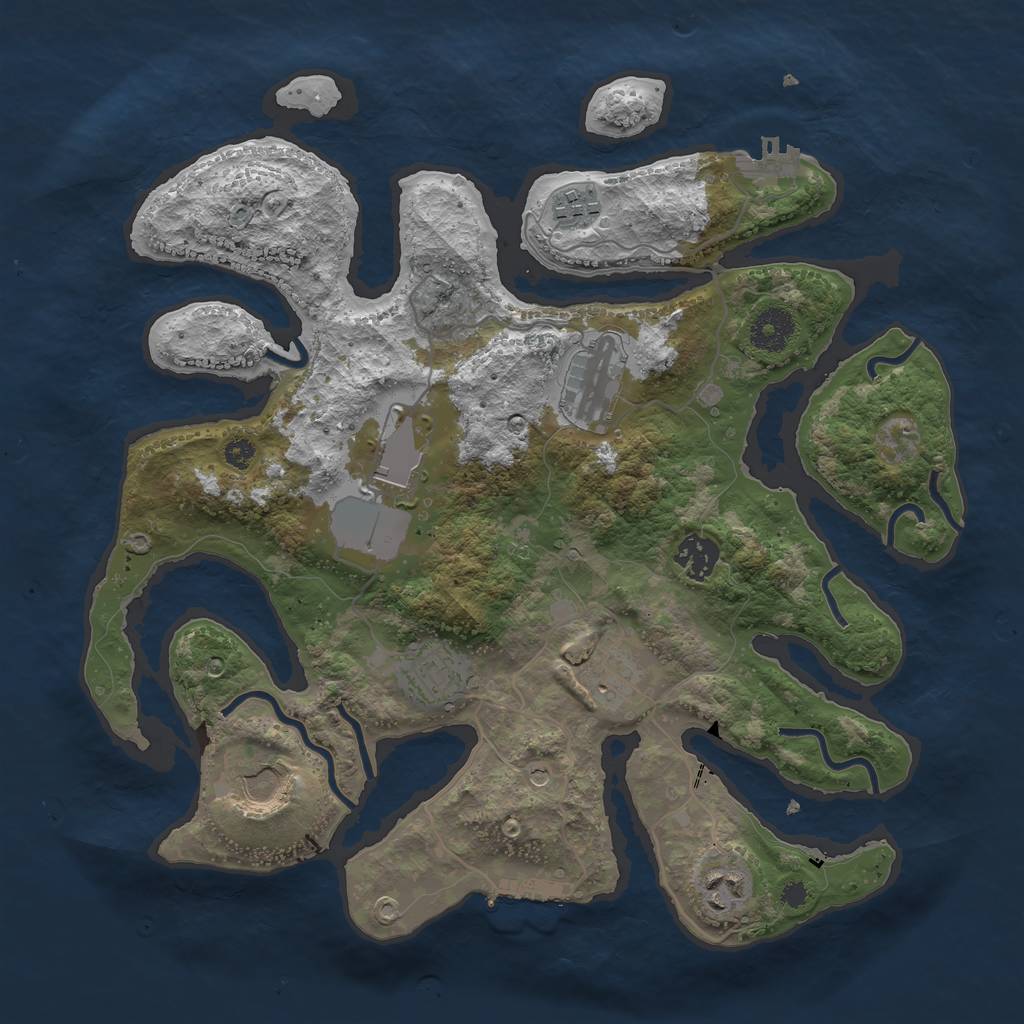 Rust Map: Procedural Map, Size: 3500, Seed: 262936, 13 Monuments