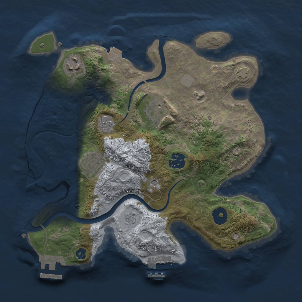 Rust Map: Procedural Map, Size: 2800, Seed: 1307312952, 11 Monuments