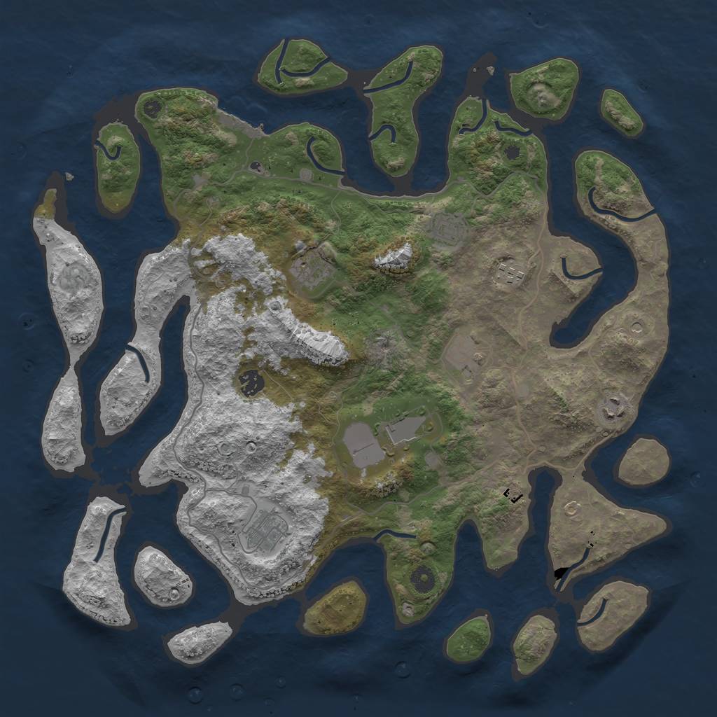 Rust Map: Procedural Map, Size: 4200, Seed: 749824057, 12 Monuments