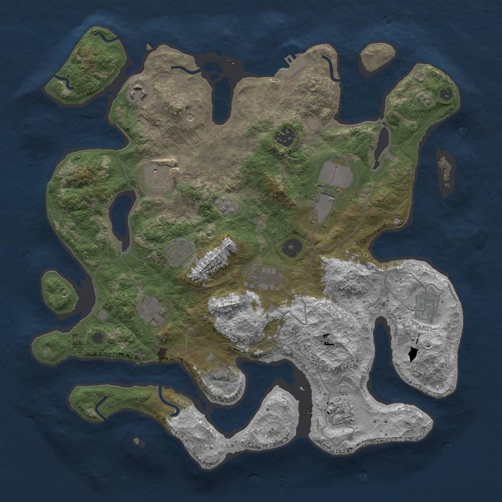 Rust Map: Procedural Map, Size: 4000, Seed: 307202101, 14 Monuments