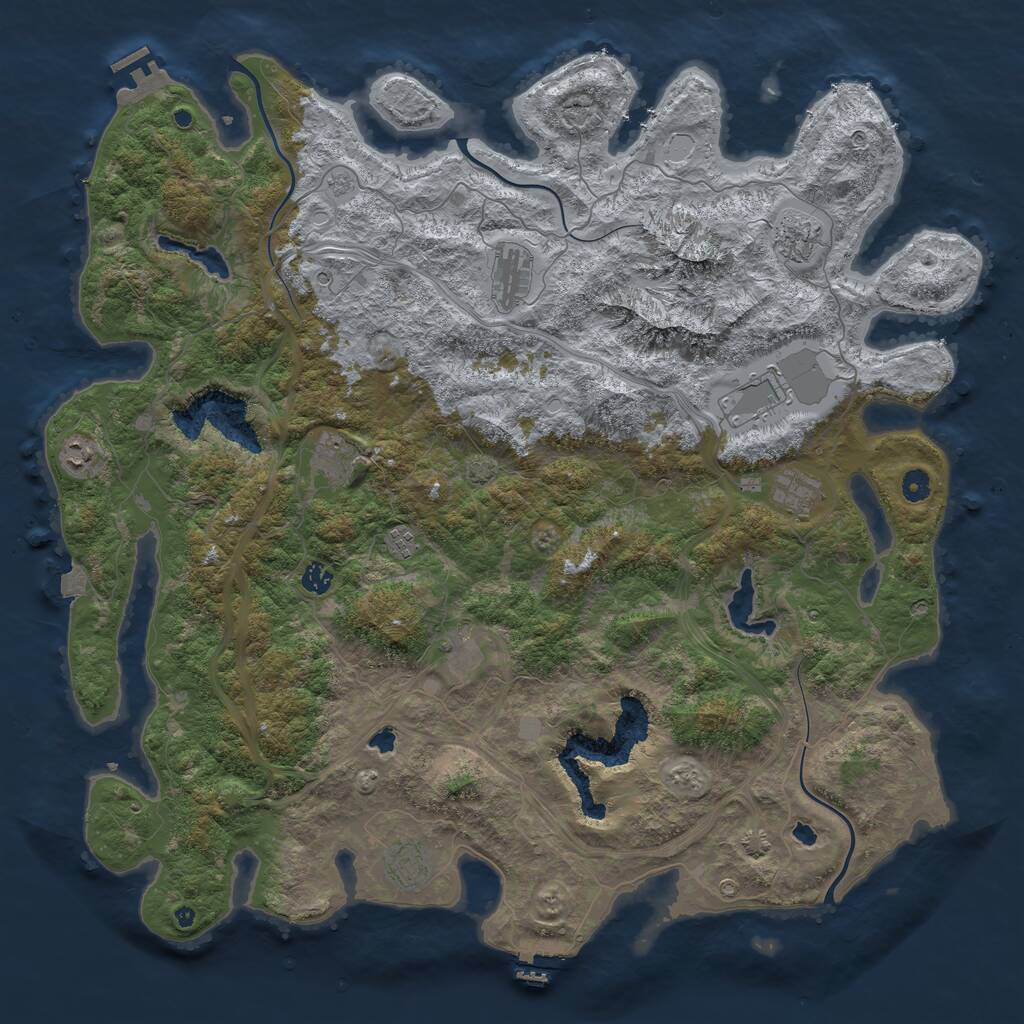 Rust Map: Procedural Map, Size: 5000, Seed: 6969420, 16 Monuments