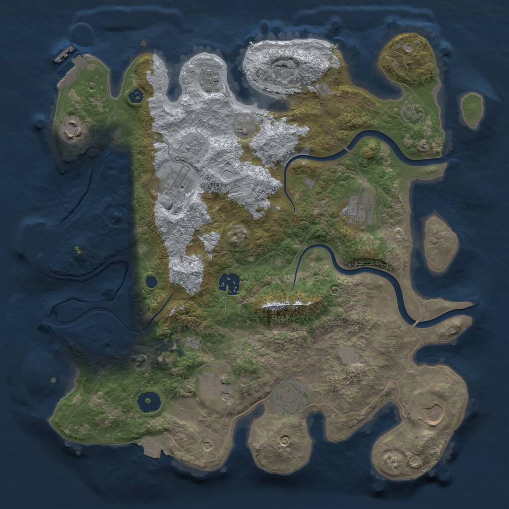 Rust Map: Procedural Map, Size: 3500, Seed: 99958, 14 Monuments