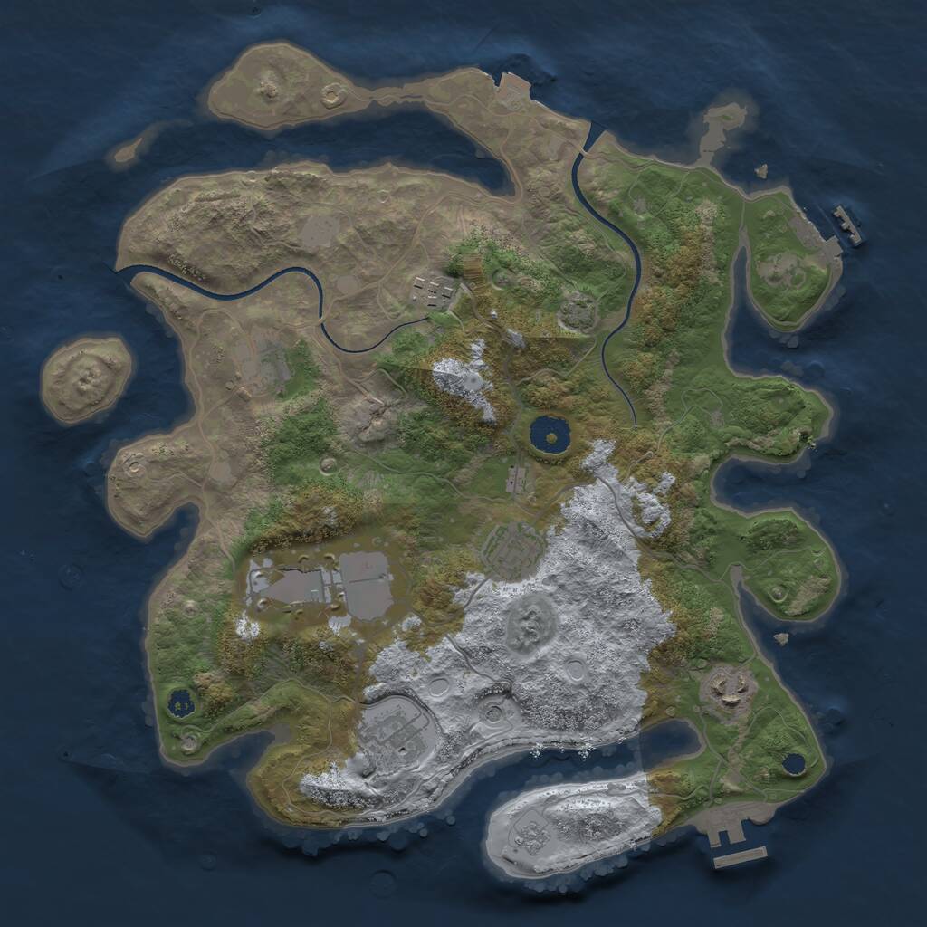 Rust Map: Procedural Map, Size: 3500, Seed: 118818742, 12 Monuments