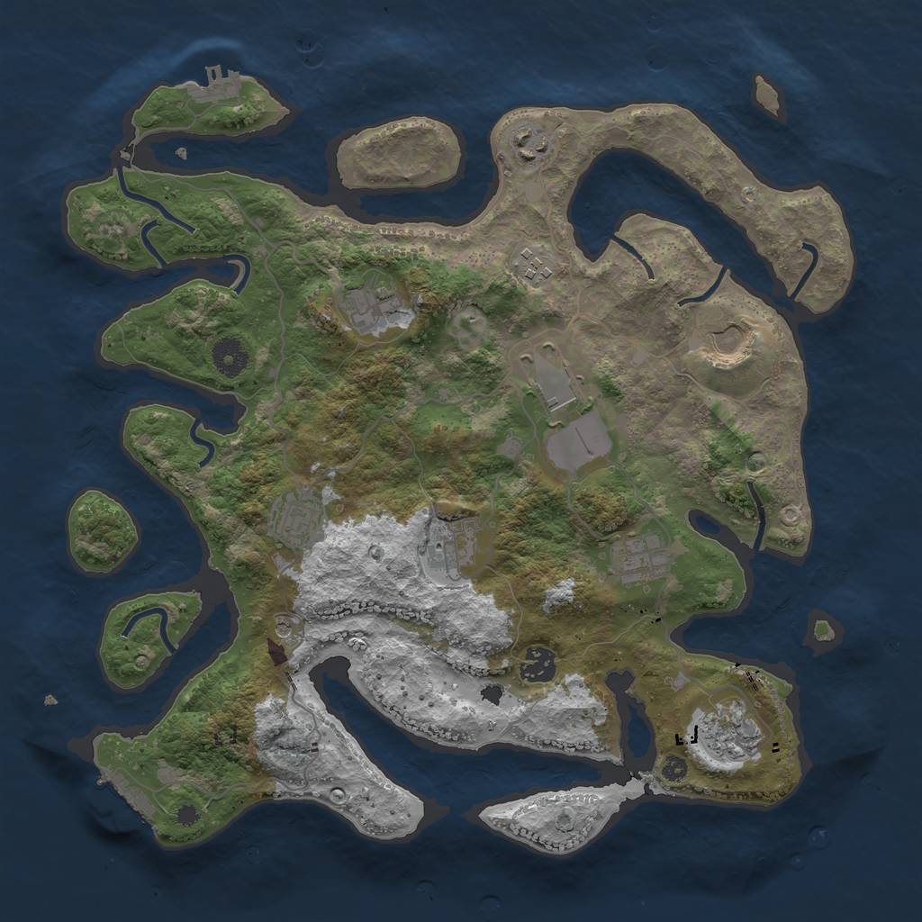 Rust Map: Procedural Map, Size: 3750, Seed: 1984493001, 15 Monuments