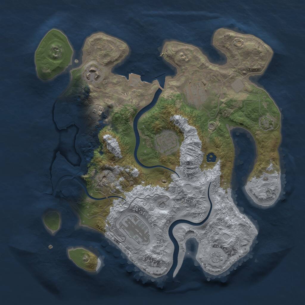 Rust Map: Procedural Map, Size: 3000, Seed: 61658590, 9 Monuments