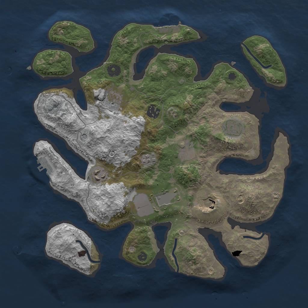 Rust Map: Procedural Map, Size: 3500, Seed: 12341324, 13 Monuments