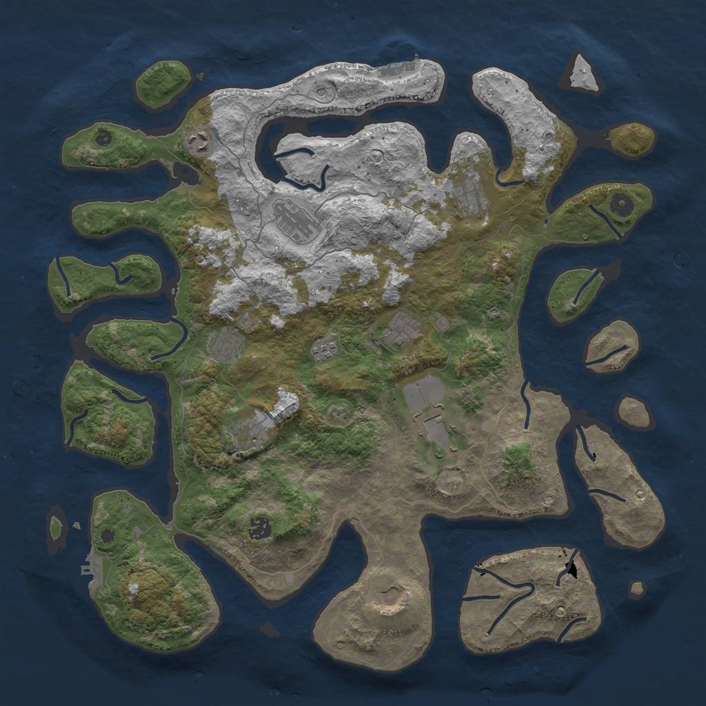 Rust Map: Procedural Map, Size: 4500, Seed: 1120977462, 15 Monuments