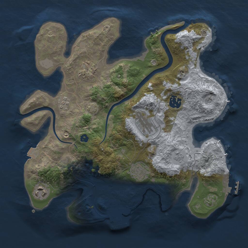 Rust Map: Procedural Map, Size: 3000, Seed: 677305008, 12 Monuments