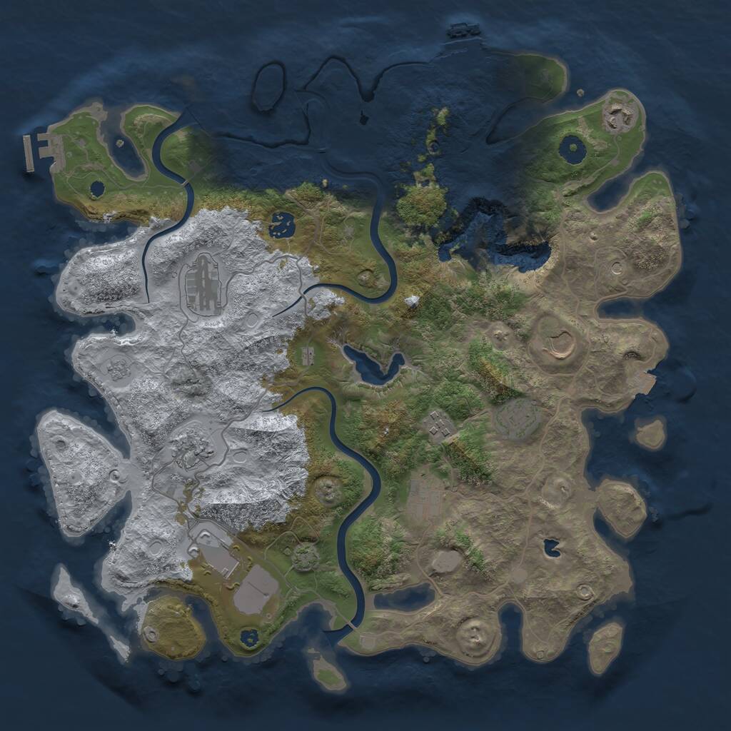 Rust Map: Procedural Map, Size: 4000, Seed: 6587921, 15 Monuments