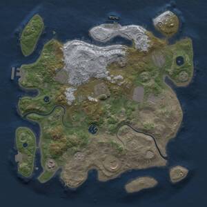 Thumbnail Rust Map: Procedural Map, Size: 3500, Seed: 1718505183, 14 Monuments