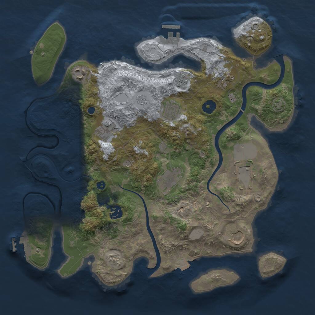 Rust Map: Procedural Map, Size: 3500, Seed: 1718505183, 15 Monuments