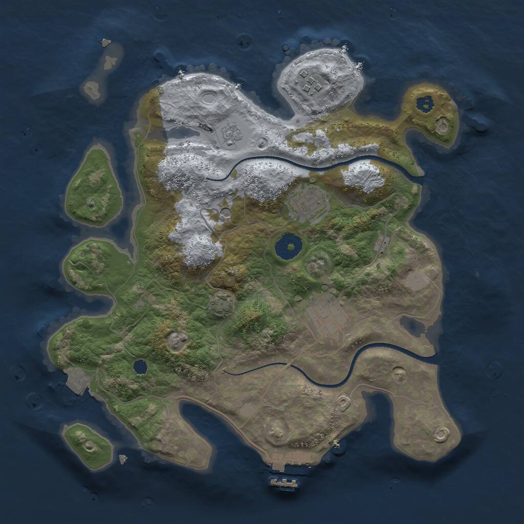 Rust Map: Procedural Map, Size: 3000, Seed: 1508944540, 8 Monuments