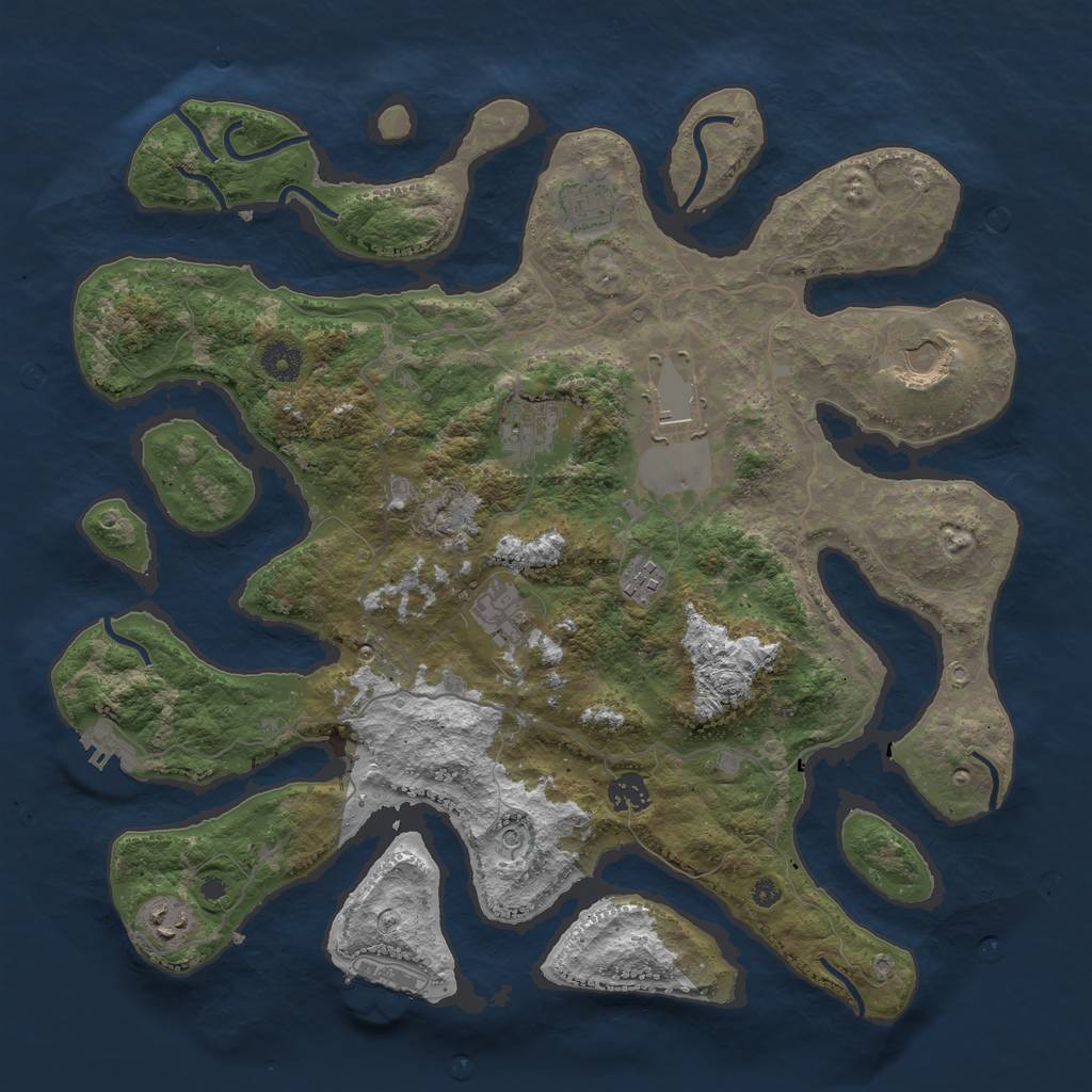 Rust Map: Procedural Map, Size: 4000, Seed: 1530745464, 13 Monuments
