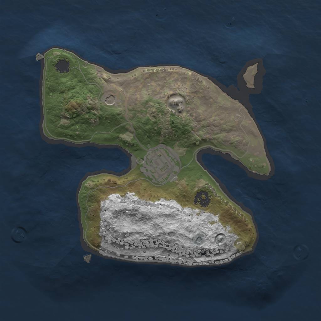 Rust Map: Procedural Map, Size: 2000, Seed: 5400, 4 Monuments