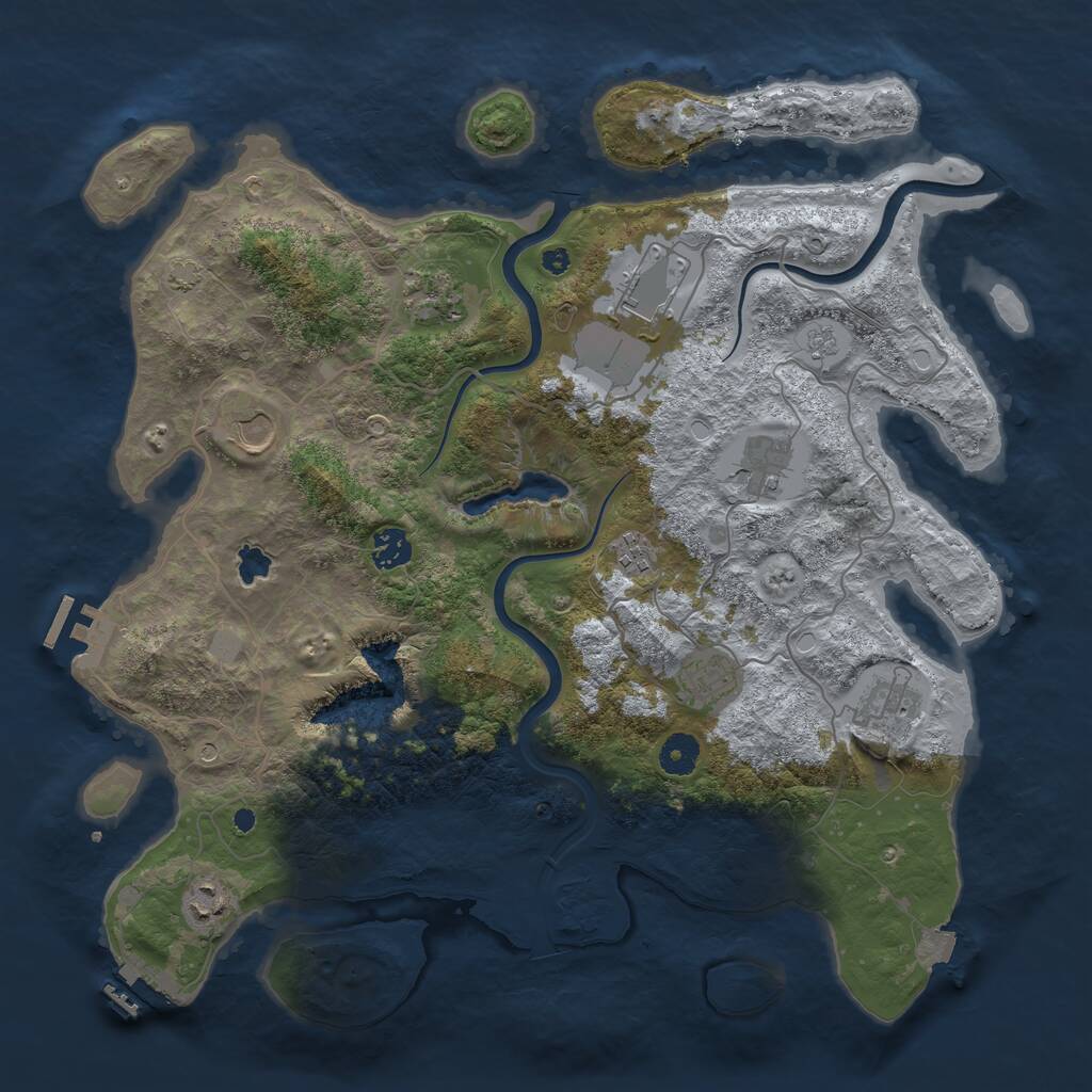Rust Map: Procedural Map, Size: 4000, Seed: 347372, 15 Monuments