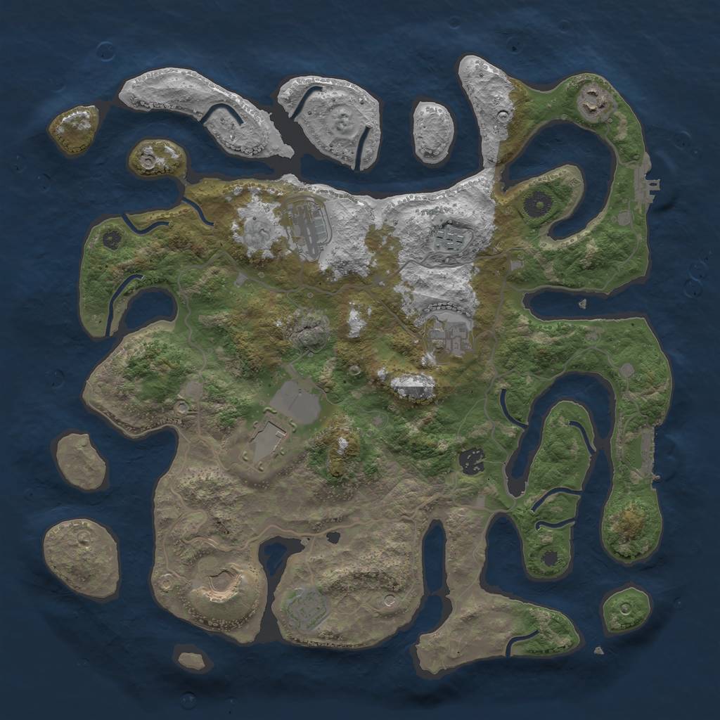 Rust Map: Procedural Map, Size: 4000, Seed: 473484, 13 Monuments