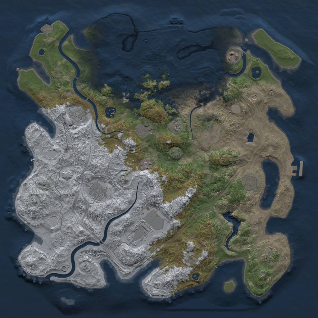 Rust Map: Procedural Map, Size: 4250, Seed: 22572, 16 Monuments