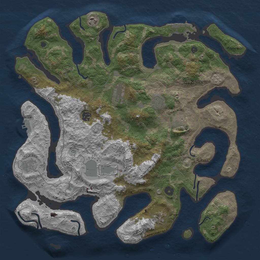 Rust Map: Procedural Map, Size: 4250, Seed: 22572, 14 Monuments