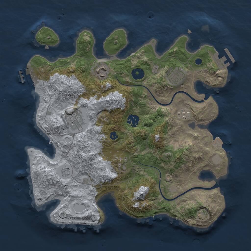 Rust Map: Procedural Map, Size: 3123, Seed: 3112, 11 Monuments