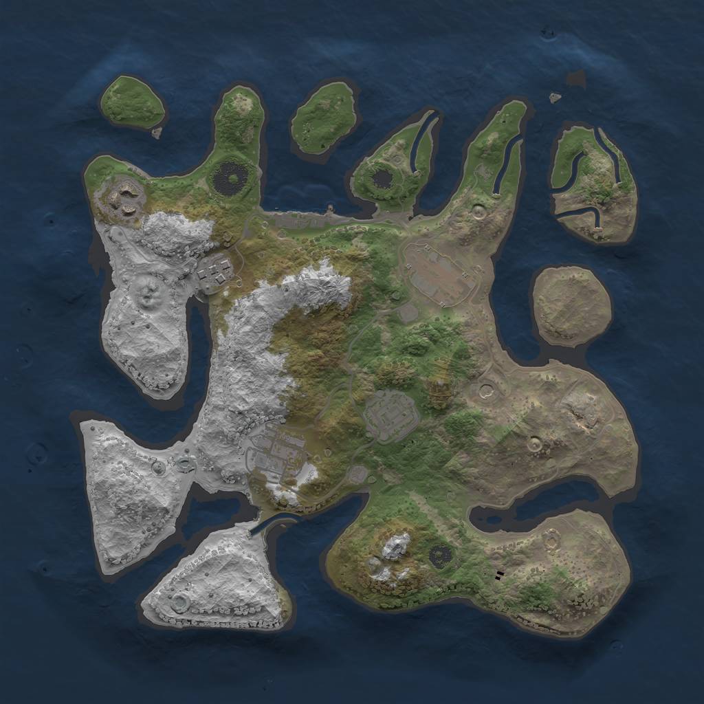 Rust Map: Procedural Map, Size: 3123, Seed: 3112, 9 Monuments