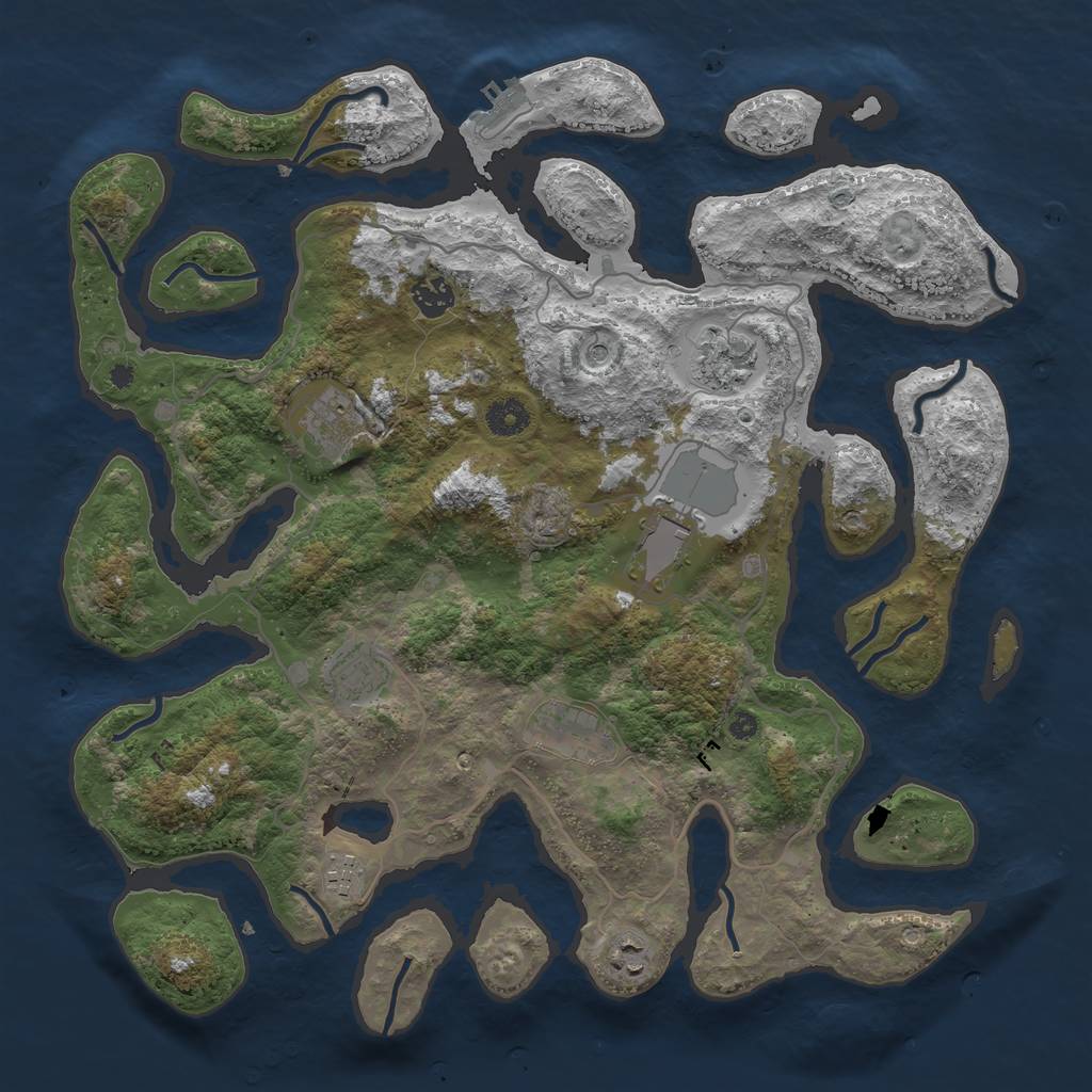 Rust Map: Procedural Map, Size: 4000, Seed: 600038724, 12 Monuments