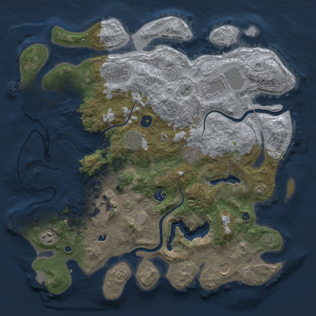 Rust Map: Procedural Map, Size: 4000, Seed: 600038724, 15 Monuments
