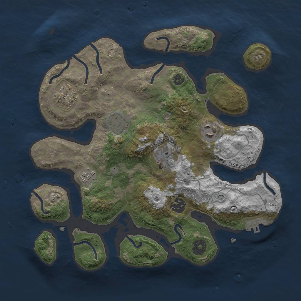 Rust Map: Procedural Map, Size: 3000, Seed: 98564, 10 Monuments