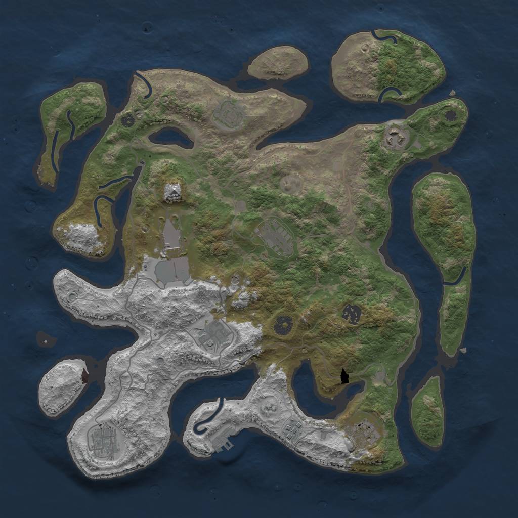 Rust Map: Procedural Map, Size: 4000, Seed: 8945573, 13 Monuments