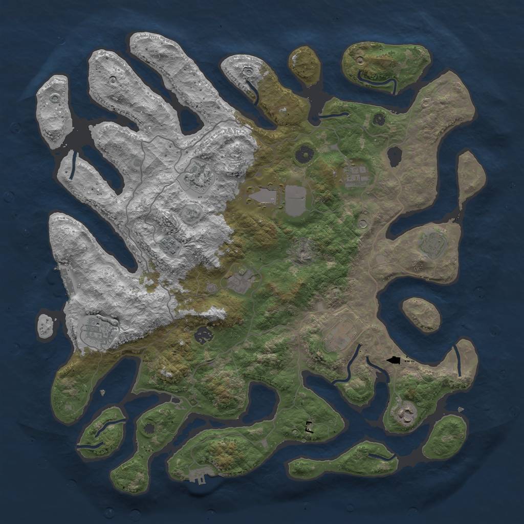 Rust Map: Procedural Map, Size: 4500, Seed: 5123956, 15 Monuments