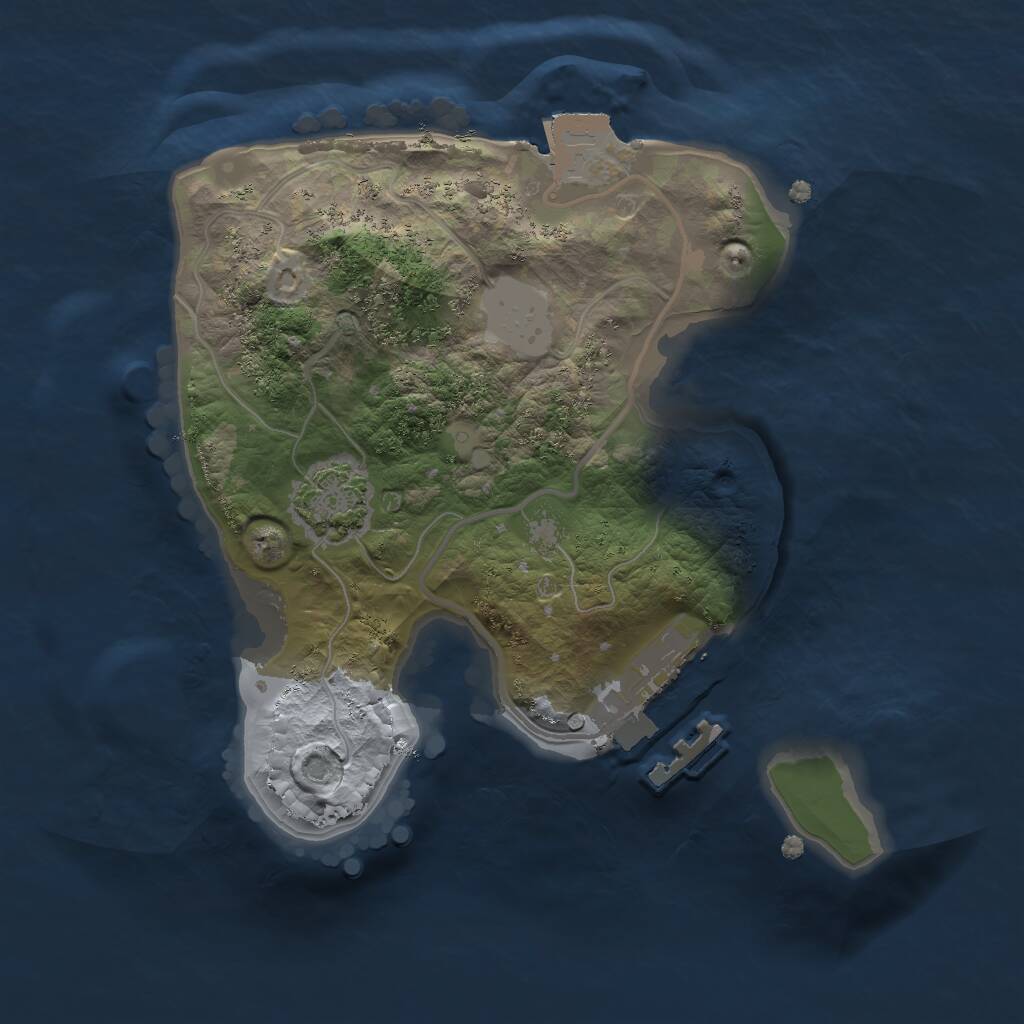 Rust Map: Procedural Map, Size: 1800, Seed: 562021, 3 Monuments