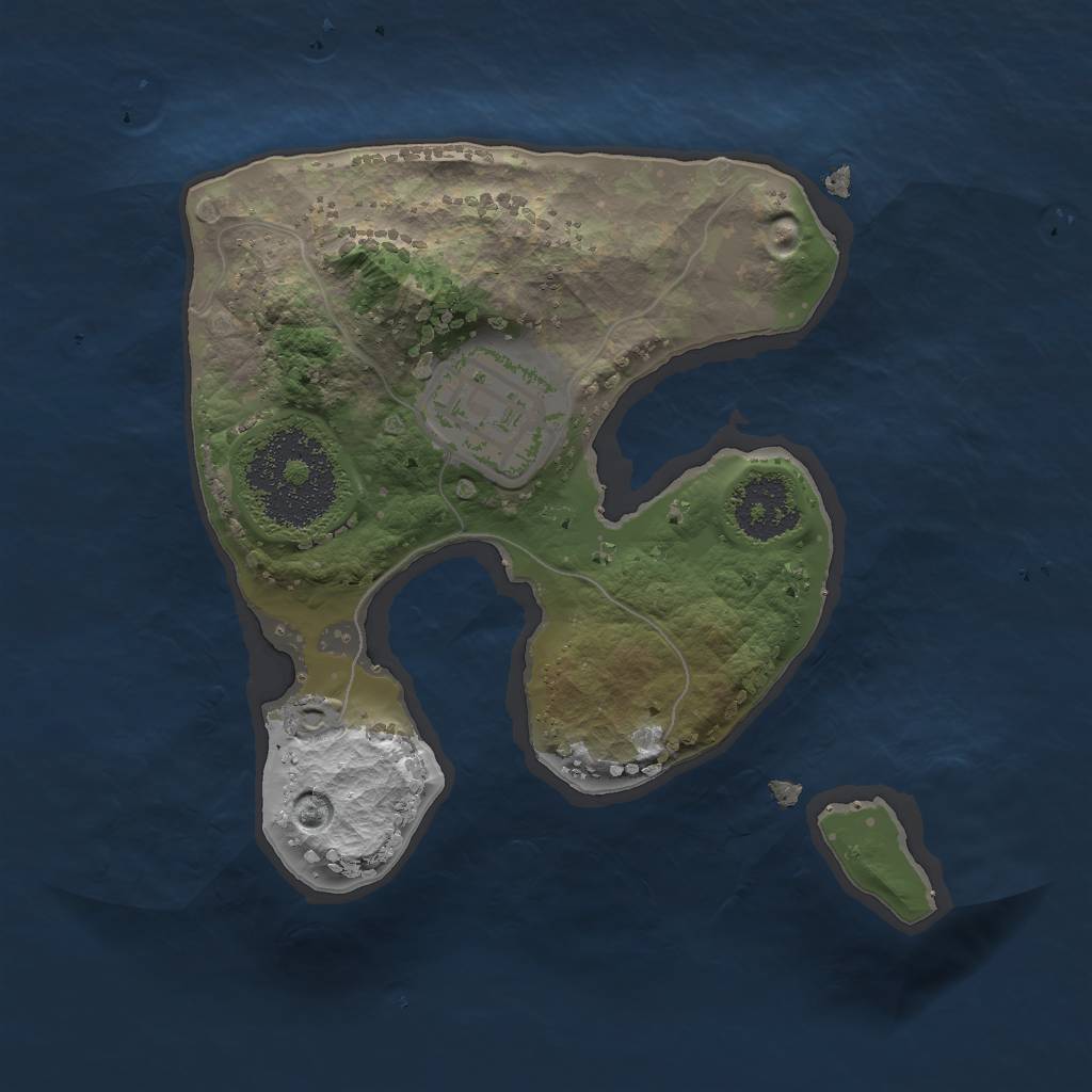 Rust Map: Procedural Map, Size: 1800, Seed: 562021, 3 Monuments